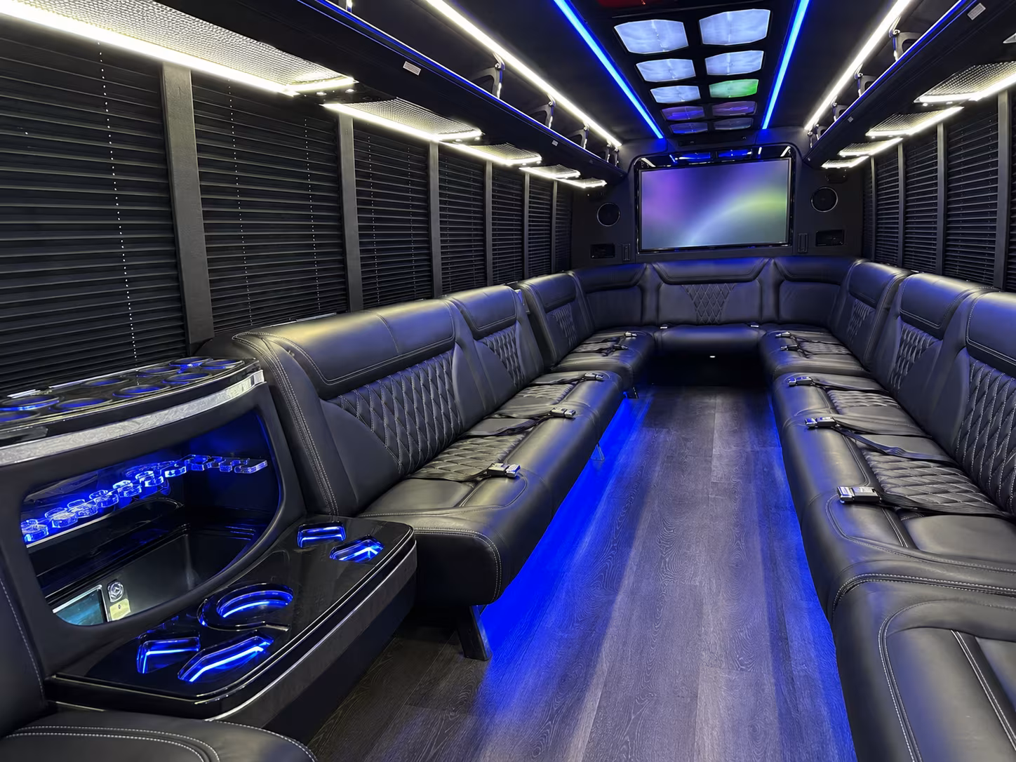 pittsburgh 20 passenger party bus inside