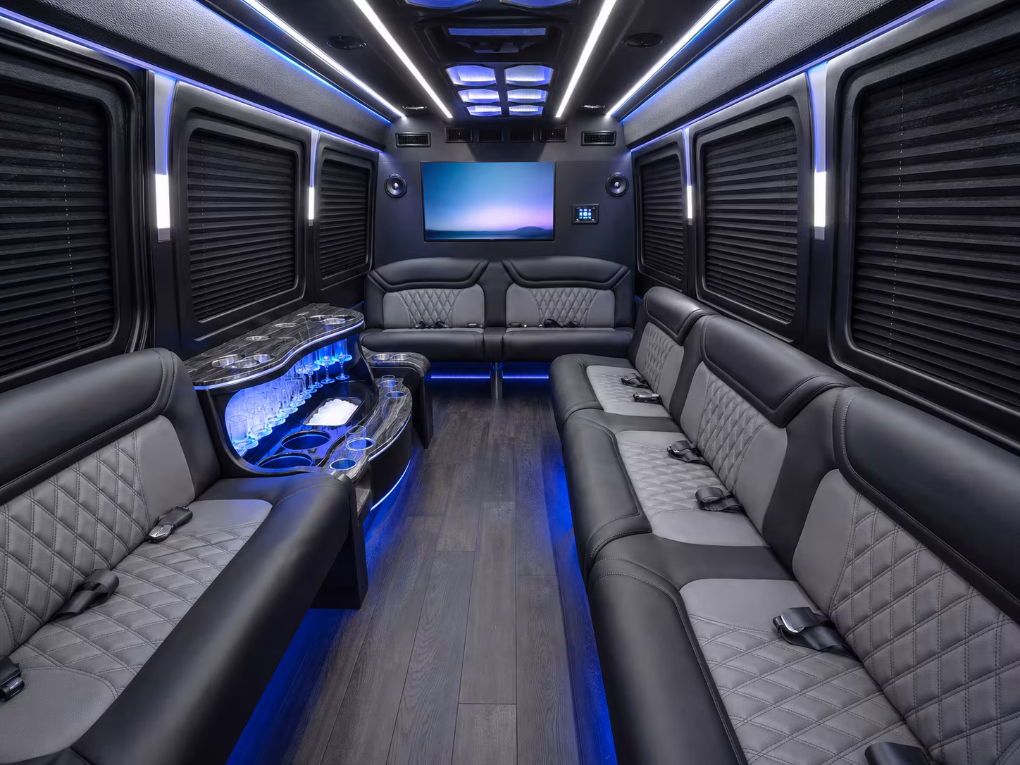 pittsburgh 50 passenger party bus inside