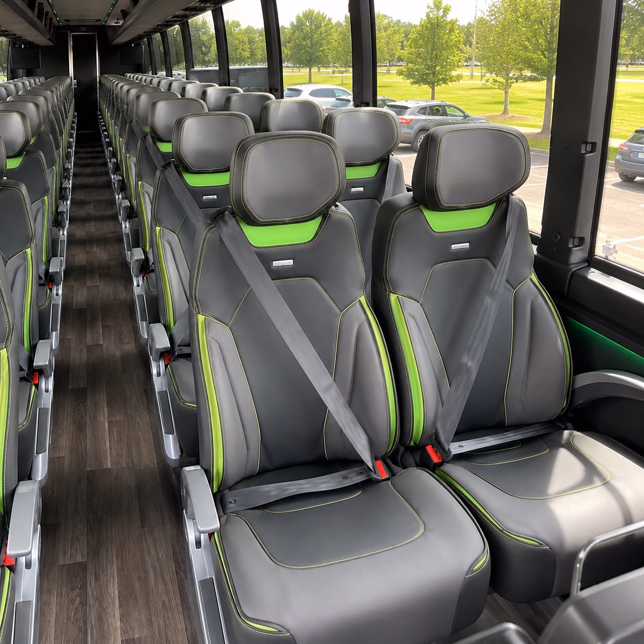 pittsburgh charter bus rental interior